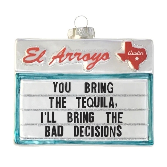 🎄HP🎄 Collectible Mercury Glass Christmas Ornament - Bad Decisions - Picture 2 of 3